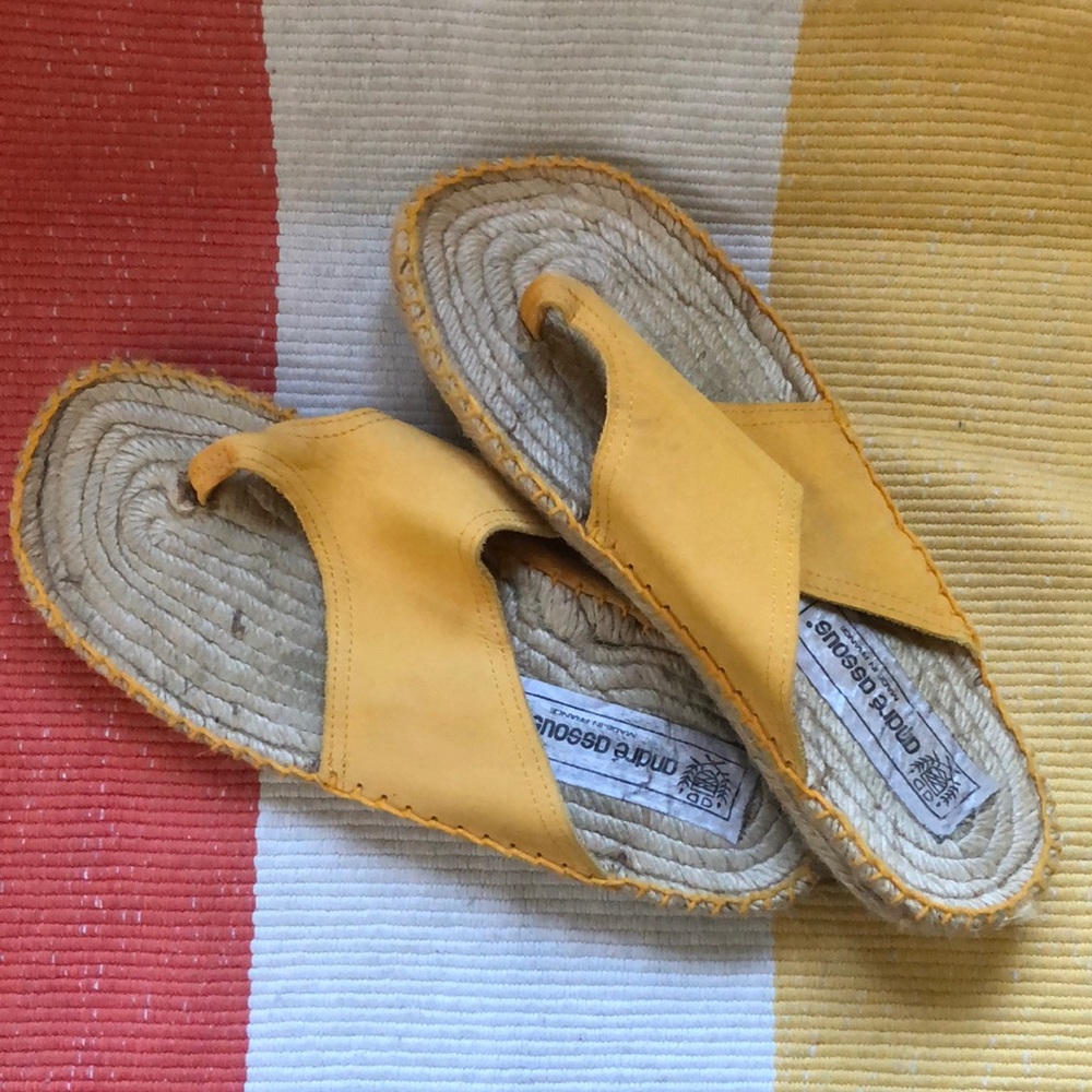 Andres Assous espadrilles, yellow, size 8